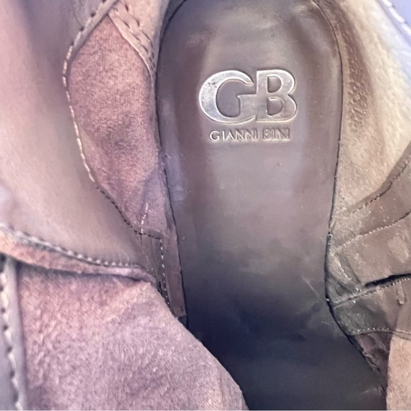 GIANNI BINI CHUNKY HEEL ANKLE STRAPPY BOOTIES TAUPE GRAY SIZE 10 - Picture 4 of 12